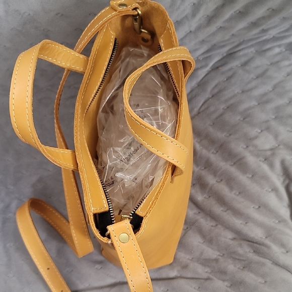 Portland Leather Goods Mini Cb Zip Tote In Sunflower - Picture 5 of 8